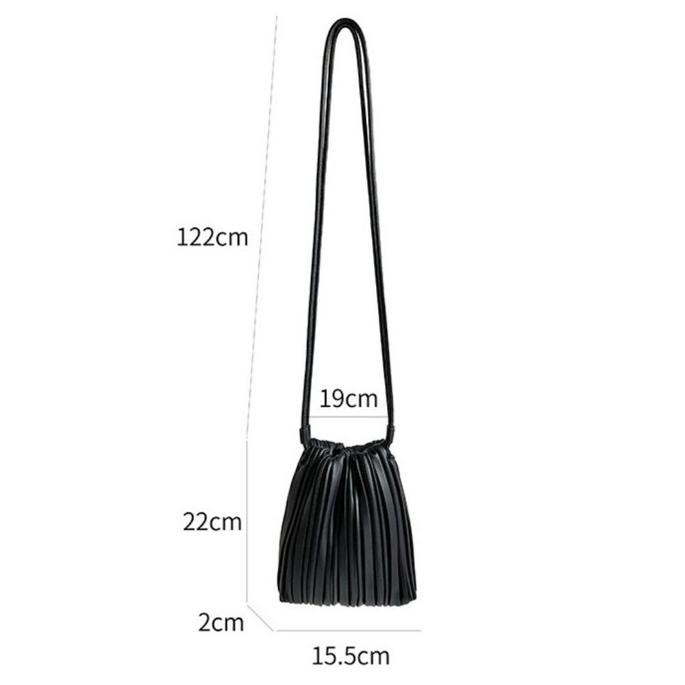 Autumn Winter Fashion PU Leather Crossbody Bag Versatile Use Inner Insert Pocket Shoulder Bag Elegant Pleated Square Bag