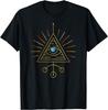 All Seeing Eye Sacred Geometry Occult Spiritual Yoga Graphic Tee Men Short Sleeve Casual Cotton T-Shirt
