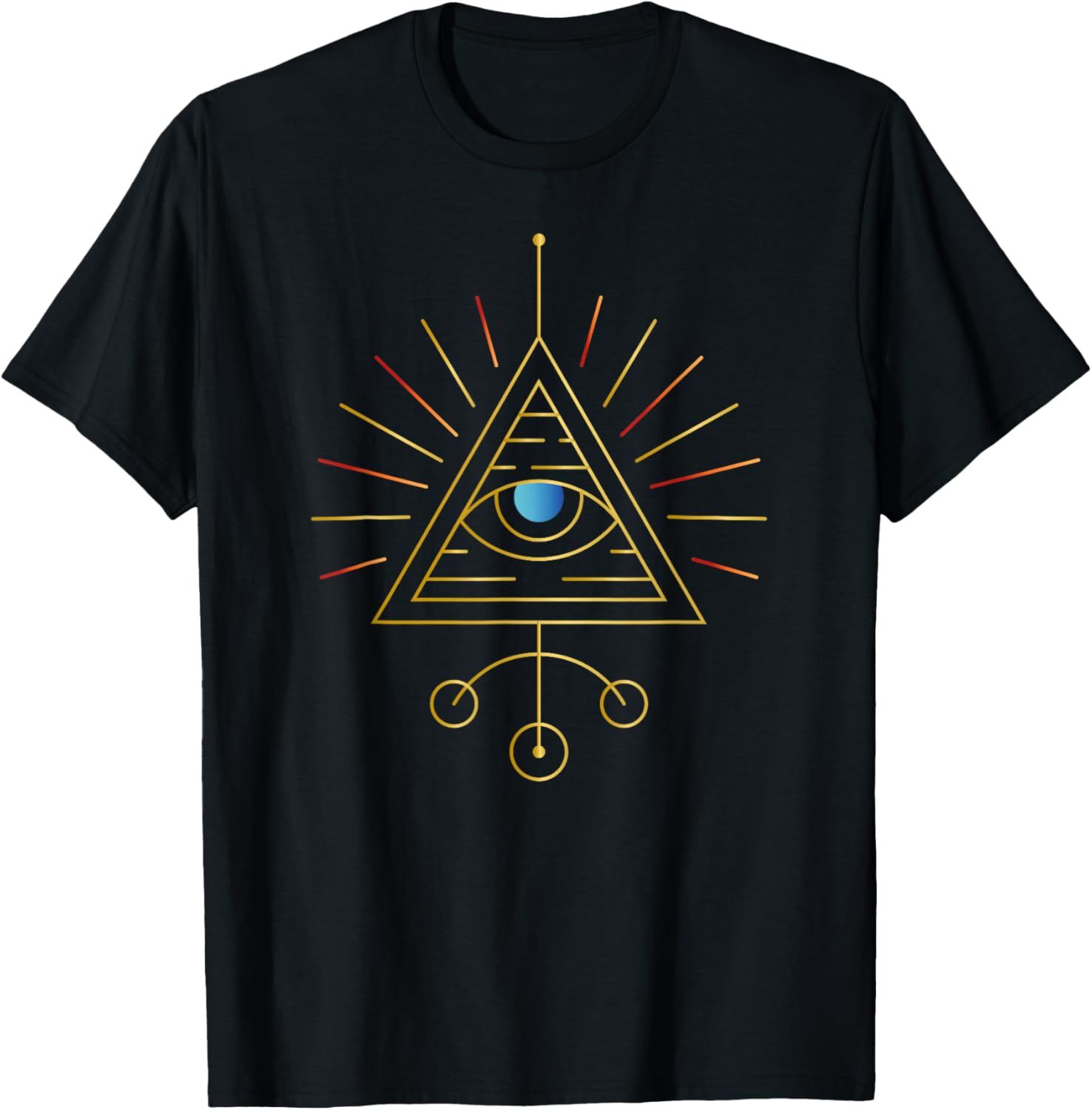 All Seeing Eye Sacred Geometry Occult Spiritual Yoga Graphic Tee Men Short Sleeve Casual Cotton T-Shirt 4XL