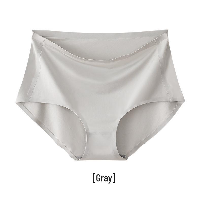 Nahtlose High-Waist-Tanga in Übergröße aus Eis-Seide mit antibakteriellem Baumwollzwickel für Damen