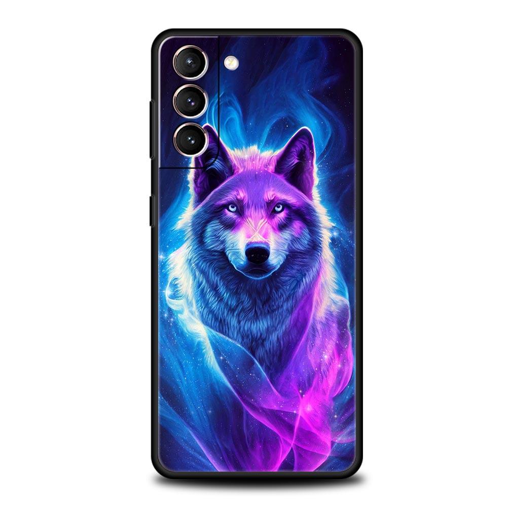 Wolf Animal Case For Samsung Galaxy S22 Ultra S21 S20 FE 5G S10 S9 S24 Plus S10E S23 Phone Cover Black Silicone Soft