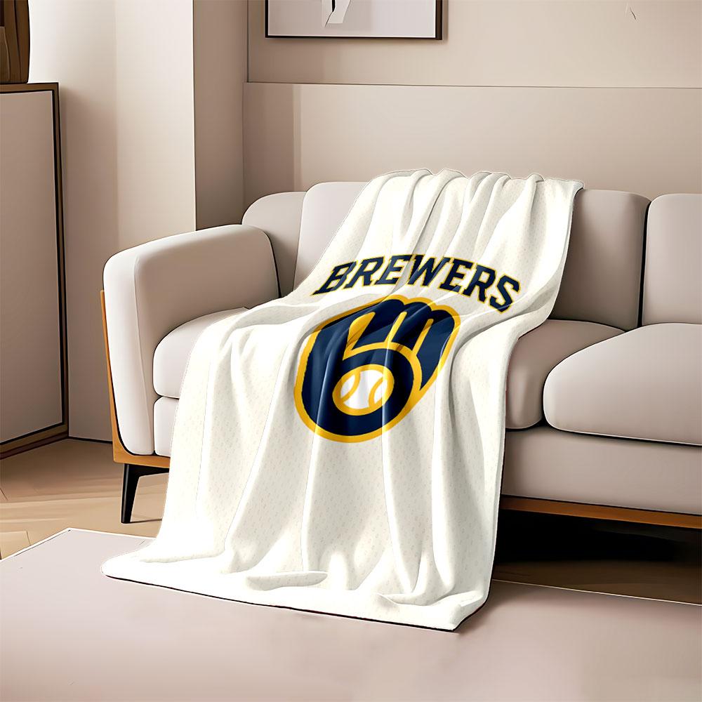 Milwaukee Brewers Logo Blanket Print Blanket Soft and Cozy Perfect for the Living Room Bed Sofa or a Nap,gift