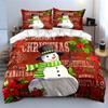Snowman and Christmas Flowers Bedding Duvet Cover Set Duvet Cover Pillowcases  (1*Duvet Cover 2*Pillowcases, Without Duvet Insert)