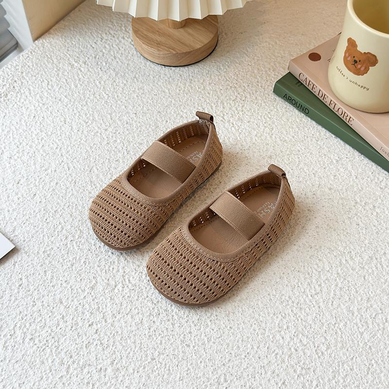 

Girls flat shoes slip on soft-soled children s woven shoes, breathable hollow summer children s casual shoes 22 Insole 14.2cm хакі