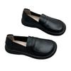 Women's Loafers Retro Round-toed Flat One-foot Shoes