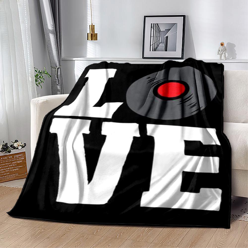 Love Records Blanket Soft Warm Cozy Suitable for Office Chair Couch Office Four Seasons Multipurpose Modern Style Gifts For Family Or Friends