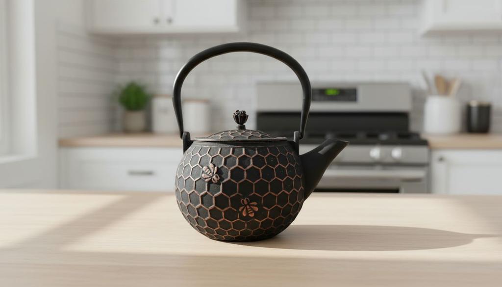 CAST IRON KETTLE 1.8L TEA INFuser with Copper Accents