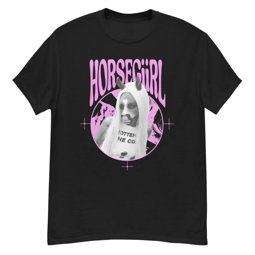 Horsegirl with horns graphic T-shirt