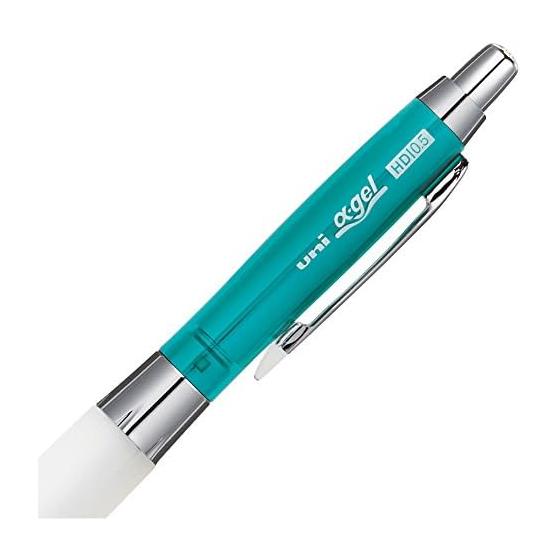Mitsubishi Pencil Uni Alpha Gel Mechanical Pencil, Medium-Firm, 0.5mm, Chrome Green (M5618GG1PC.6) - Ergonomic Gel Grip for Comfortable Writing,