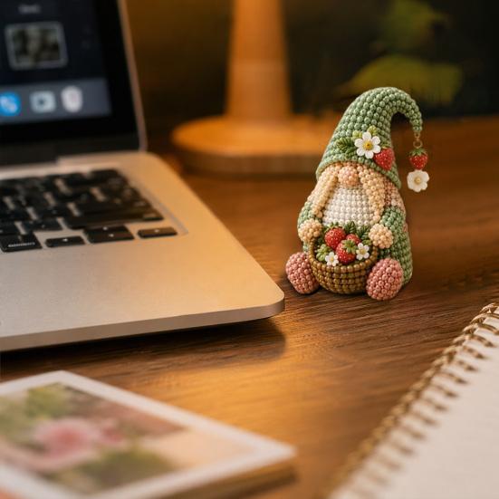Kit de Manualidades de Cuentas de Gnomo, Kit DIY de Gnomo de Cuentas Diminutas, Lindo Kit de Arte de Gnomo con Cuentas para Adultos Adolescentes Decoración Única para el Hogar Regalo Hecho a Mano