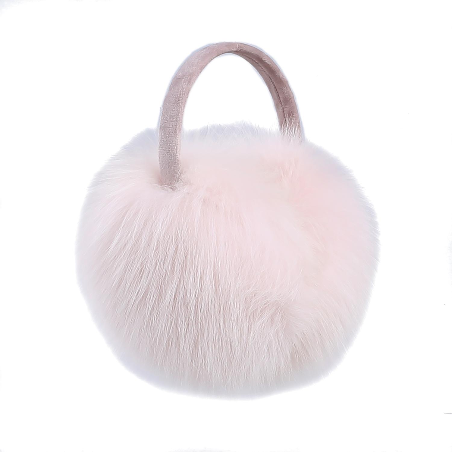 

Жіночі зимові 100% натуральні лисячі навушники-муфти, справжні єнотові навушники для холодної погоди, теплі, пухнасті, м які, регульовані