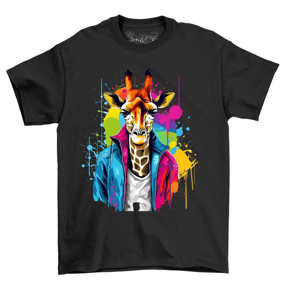 Giraffe Man Paint Drip Design t-shirt - Funny and Wild! Funny t-shirt, Unisex Pr