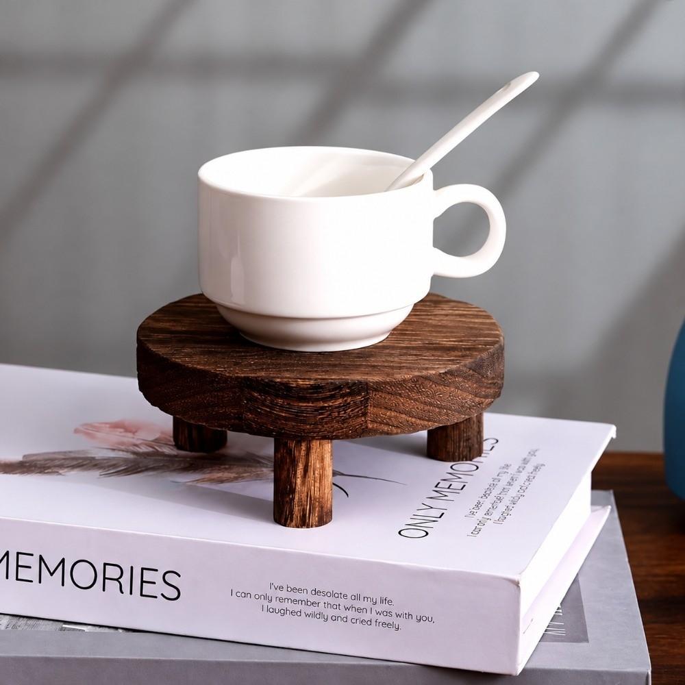 Decorative Base Wood Plant Stand Stepped Flower Pot Holder New Wood Pedestal Riser Balcony