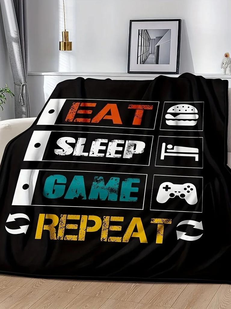 Koc flanelowy do gier Koc z motywem gamepada dla gracza Koc narzutowy z nadrukiem 3D Niezwykle miękki Dekoracja domu Wygodna pościel na łóżko rozkładane Kanapę Podróż