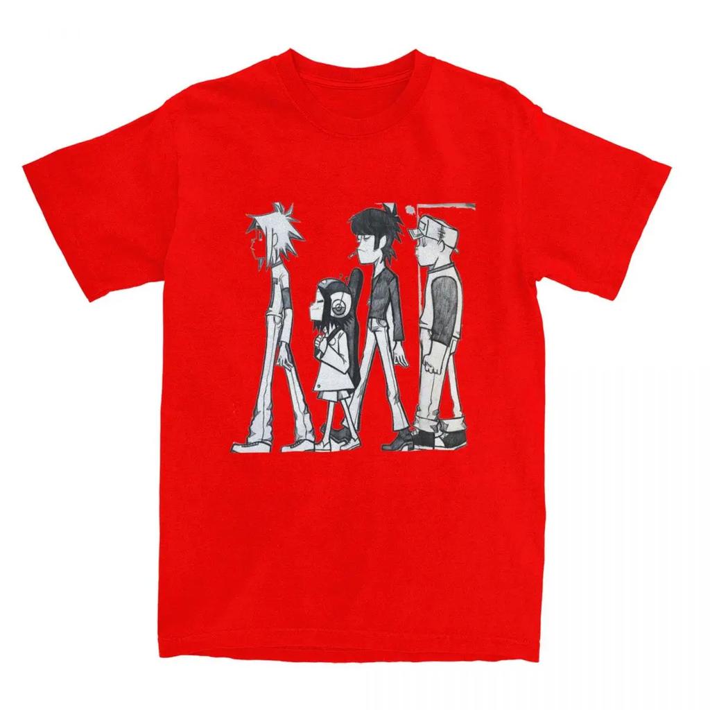 Death Metal Band Gorillaz T Shirts Men's 100% Cotton Leisure T-Shirts Round Neck Trending Tees Short Sleeve Clothes 4XL