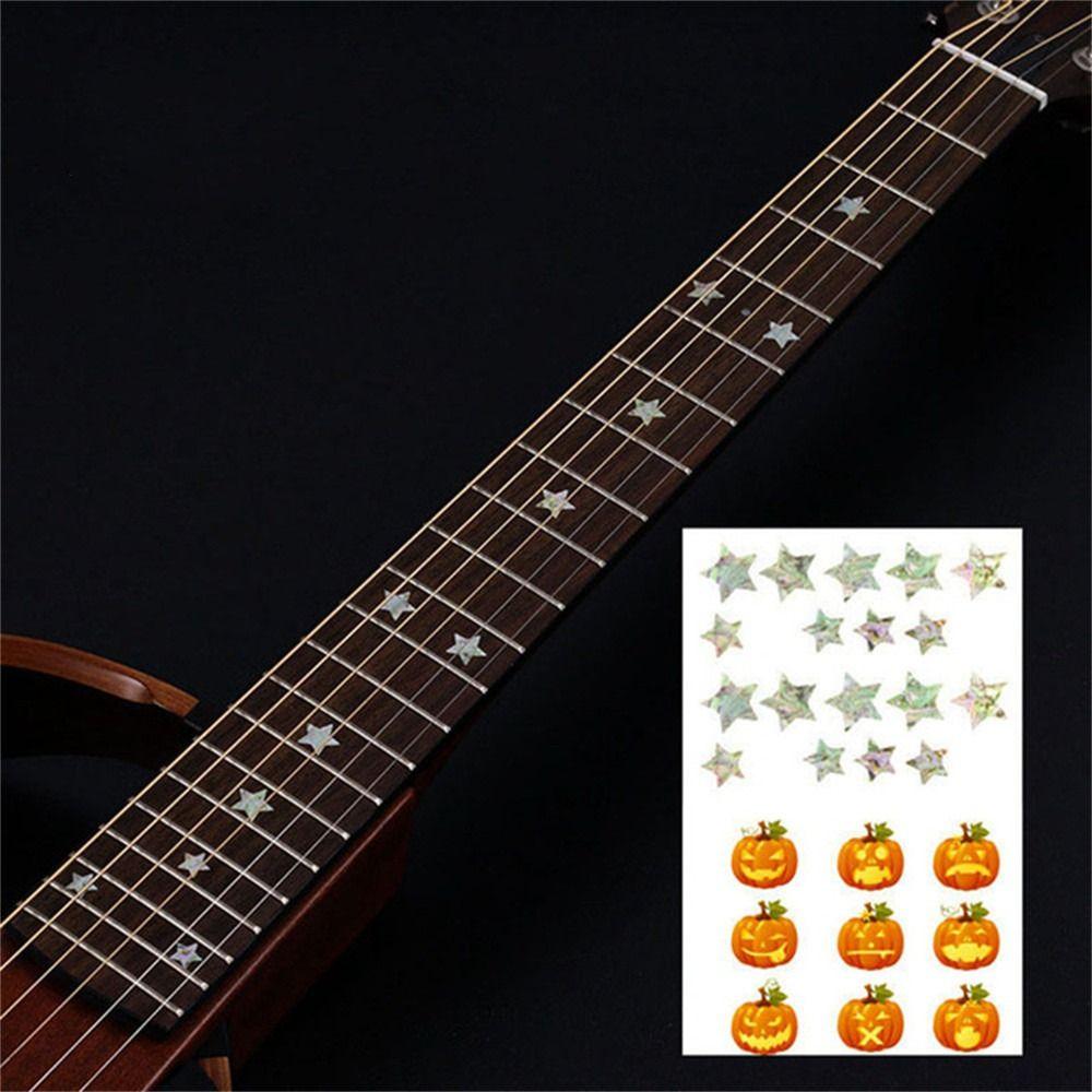 PET Gitarren Einlegeaufkleber Bassgitarrenaufkleber Gitarrenaufkleber Griffbrettaufkleber Kreuz Einlegeaufkleber