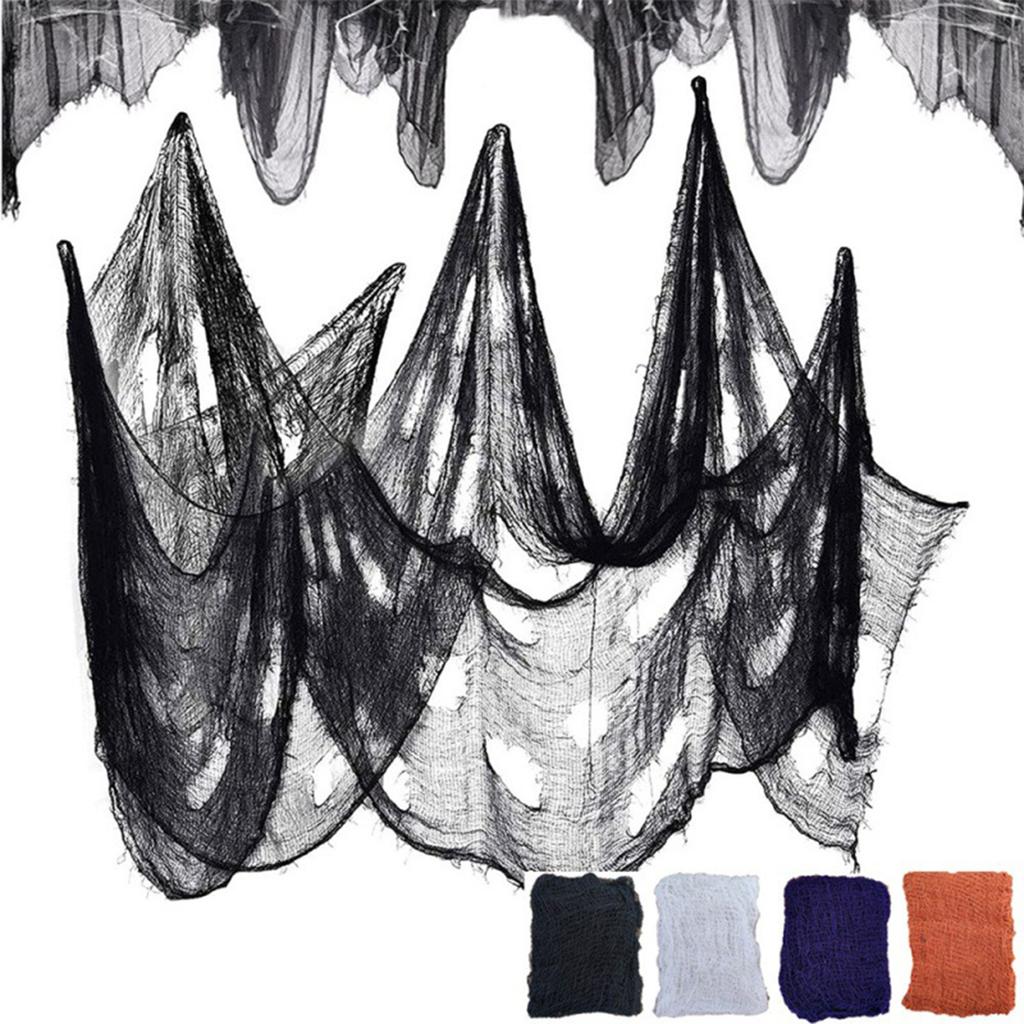 Haunted House Diy Decorative Gauze Large Grid Black Roving Ghost Gauze Home Livingroom Kitchen Garden Decor