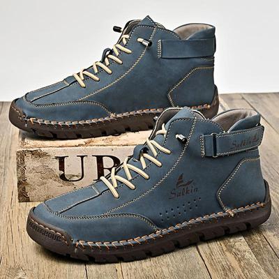 Handgemachte Spaltlederstiefel Herrenschuhe Bequeme Stiefeletten für Männer Freizeitschuhe Große Werkzeugschuhe