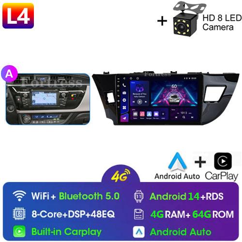 Android 14 2 Din Car Radio for Toyota Corolla Ralink 2014-2016 Multimedia Video Player Navigation MP5 Stereo Carplay Head Unit