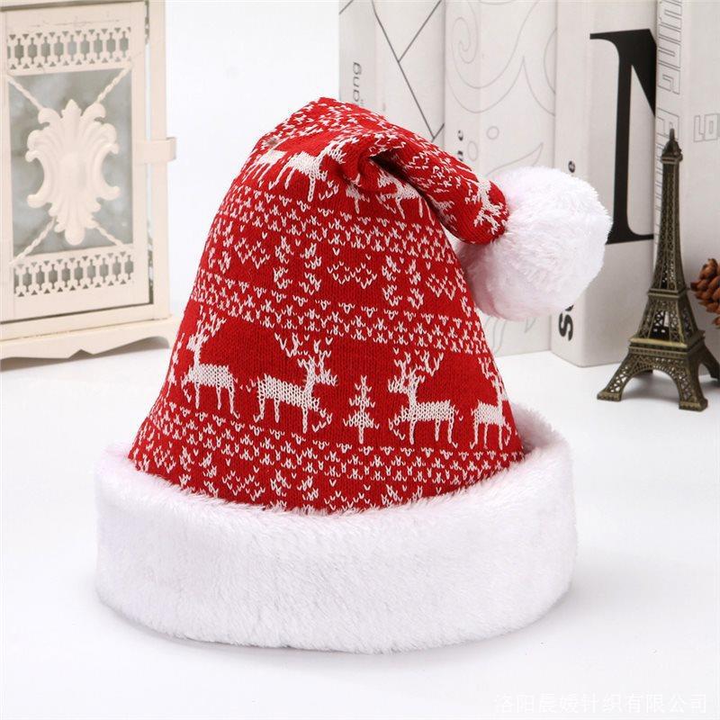 Snowfake Elk Hat Winter Thicken Knitted Velvet Cloth Adult Christmas Hat Merry Christmas Decor Gifts Happy New Year 2025 Naviida