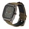 Men Watch PU Leather Strap Easy To Read Fashionable Look Casual Quartz Watch for Running Travel Hiking Party Green