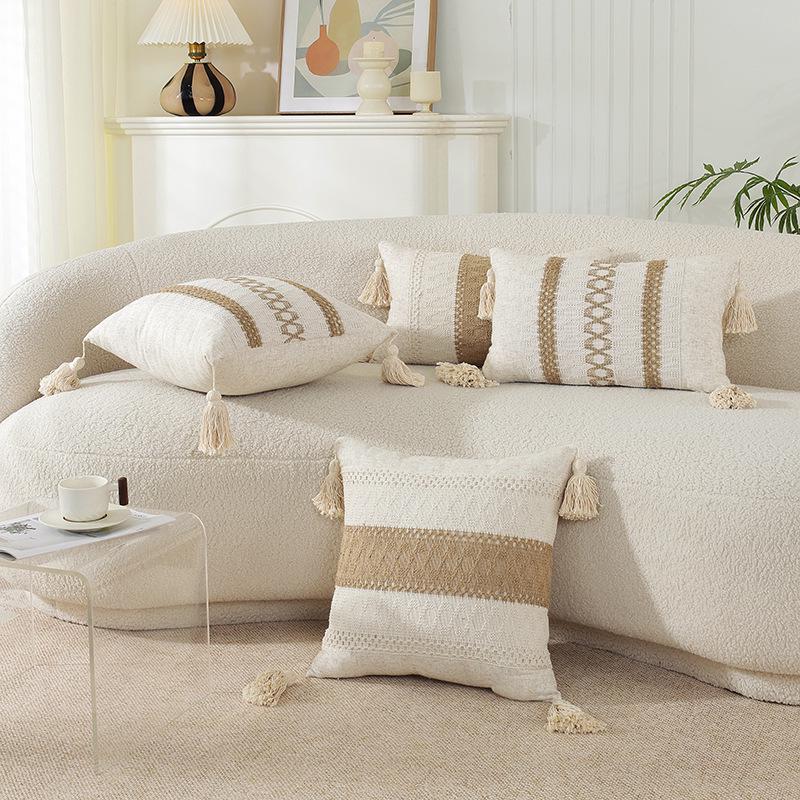 American Multicolor Jacquard Throw Pillow Cover for Sofa, Bed, Chair, and Car