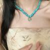 European and American Bohemian Style Beaded Necklace Fashion Niche Personality Collarbone Chain Ethnic Style Temperament Necklace Women