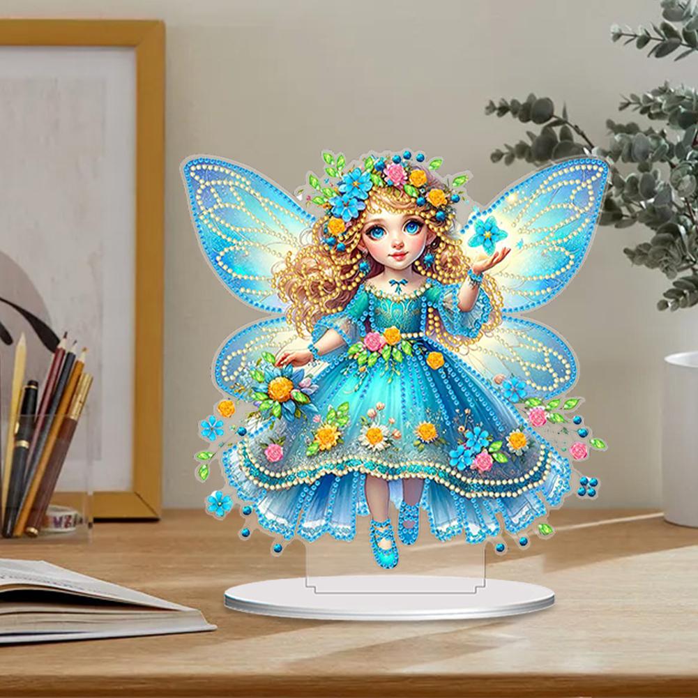 Cross Fairy Special Shaped Diamond Painting Tabletop Ornaments Kit Table Top Diamond Painting Ornament Kits for Adults Beginner