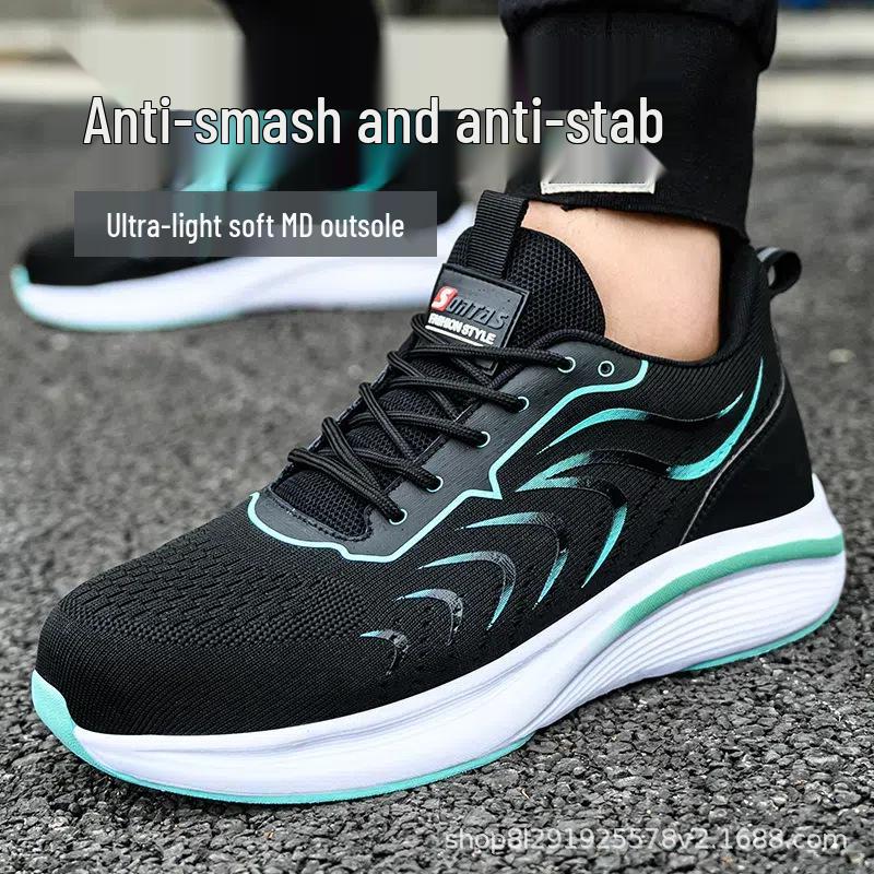 Men's Safety Work Shoes: Summer Breathable, Anti-Smash, Anti-Puncture, Steel Toe, Comfortable Construction Protection Footwear