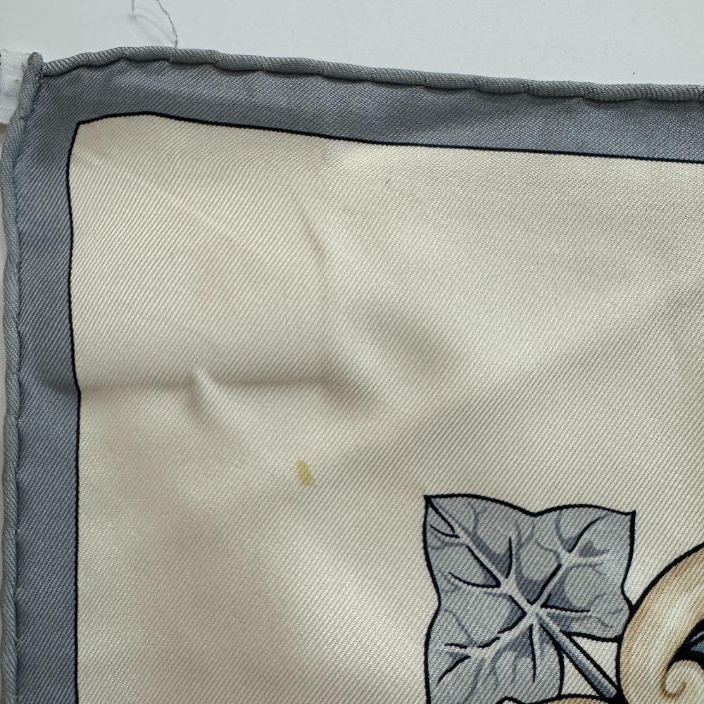 HERMES World rhythm silk Calle 90 scarf blue silk Used