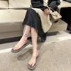 Open Toe Home Flip Flops Indoor Sandals Outside Flat Slides Shoes for Women Woman Slippers Transparent on Beach Non Slip 39 G B