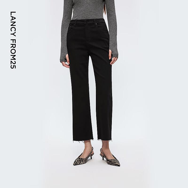 

Langzi Vintage High-Waist Raw Hem Straight-Leg Jeans XL