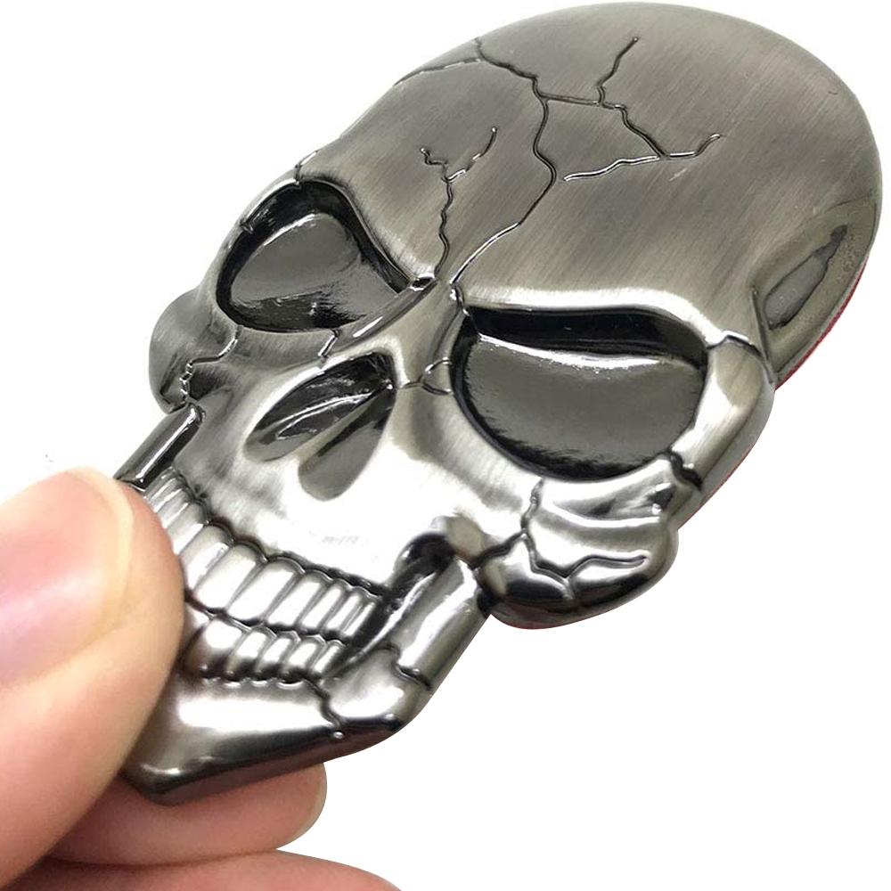 1 szt. Metalowa czaszka diabła 3D Naklejka z emblematem samochodowym Chromowana naklejka z plakietką samochodową Naklejka na zderzak do samochodu SUV-a Ciężarówki Motocykla