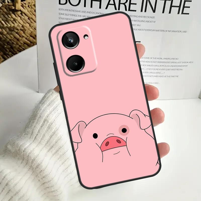 Cartoon Pig Case For Realme 9 10 11 12 Pro Plus GT5 GT Neo5 C21Y C25s C30 C31 C33 C35 C51 C53 C55 C67