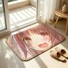 N-NEKOPARA Kawaii A-Azuki Short Plush Rug Carpet mat Machine Washable Soft Comfortable Anti‑Slip Floor Mat Home Decor