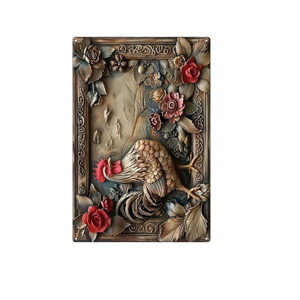 Metal Poster Chicken Easter Eggs Kitchen Decor 20x30cm