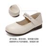 Cowhide Shallow Velcro Mary Jane Shoes