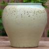 Tall Retro Handmade Green Ceramic Pot for Succulents and Flowers
