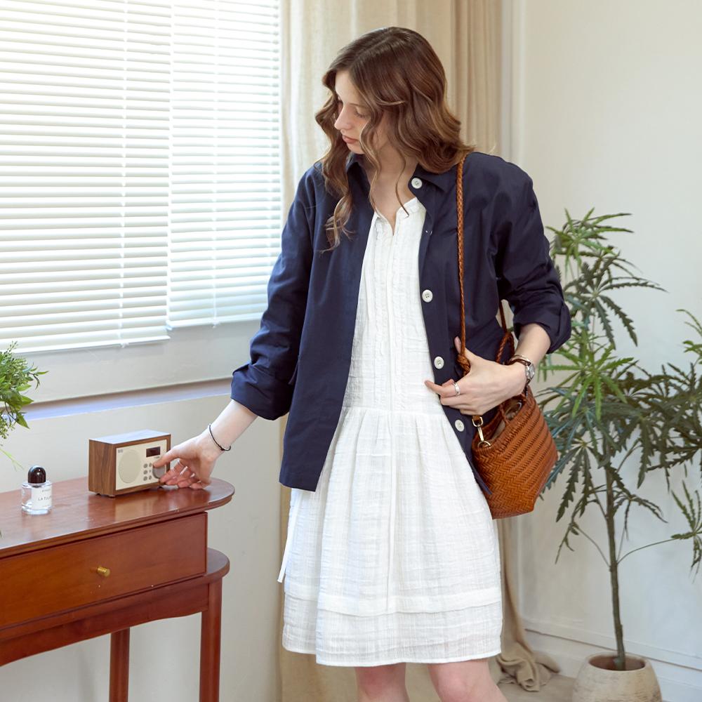 Kelly Donahue Jacquard Frill Tiered Dress_White