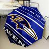Football Ravens Logo Umbrella Folding Umbrella, Automatic Umbrella 8-Frame for Travel, Camping Use Gift for Halloween Christmas