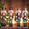 Colorful Wooden Nutcracker Soldier King Figurine Christmas Decor for Shelves