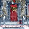 40cm Christmas Wreath with Big Bowknot Holiday Wreath Hanging Decoration for Door Mantels Wall Festival Celebration
