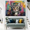 Hip Hop Cat 2D Backdrop, Colorful Graffiti & Music Photo Background