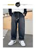 Jungen Winter Fleece-gefütterte dicke Jeans - 2025 Trendige warme Baumwollhosen für Kinder (mittlere bis große Größen) für Herbst/Winter.