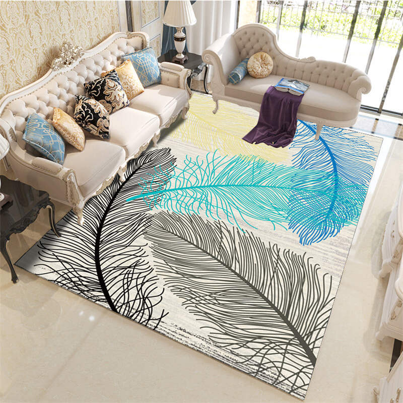 Nordic Living Room Carpet Bedroom Bedside Carpet Geometric Flower Carpet