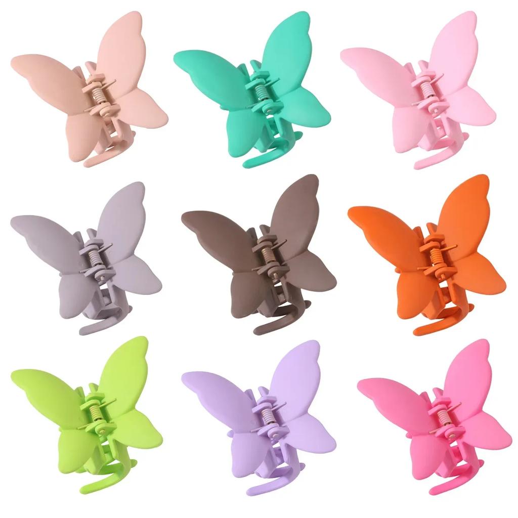 Sweet Frosted Matte Butterfly Hair Claw Clip Women Simple Solid Color Fashion Exquisite Shark Clip for Girl Hair Accessories
