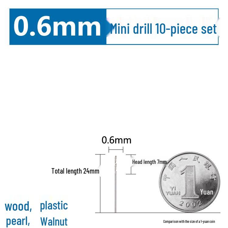 Dain High-Speed Steel Mini Twist Drill Bit Set for Woodworking and Pearl/Bodhi Seed Drilling