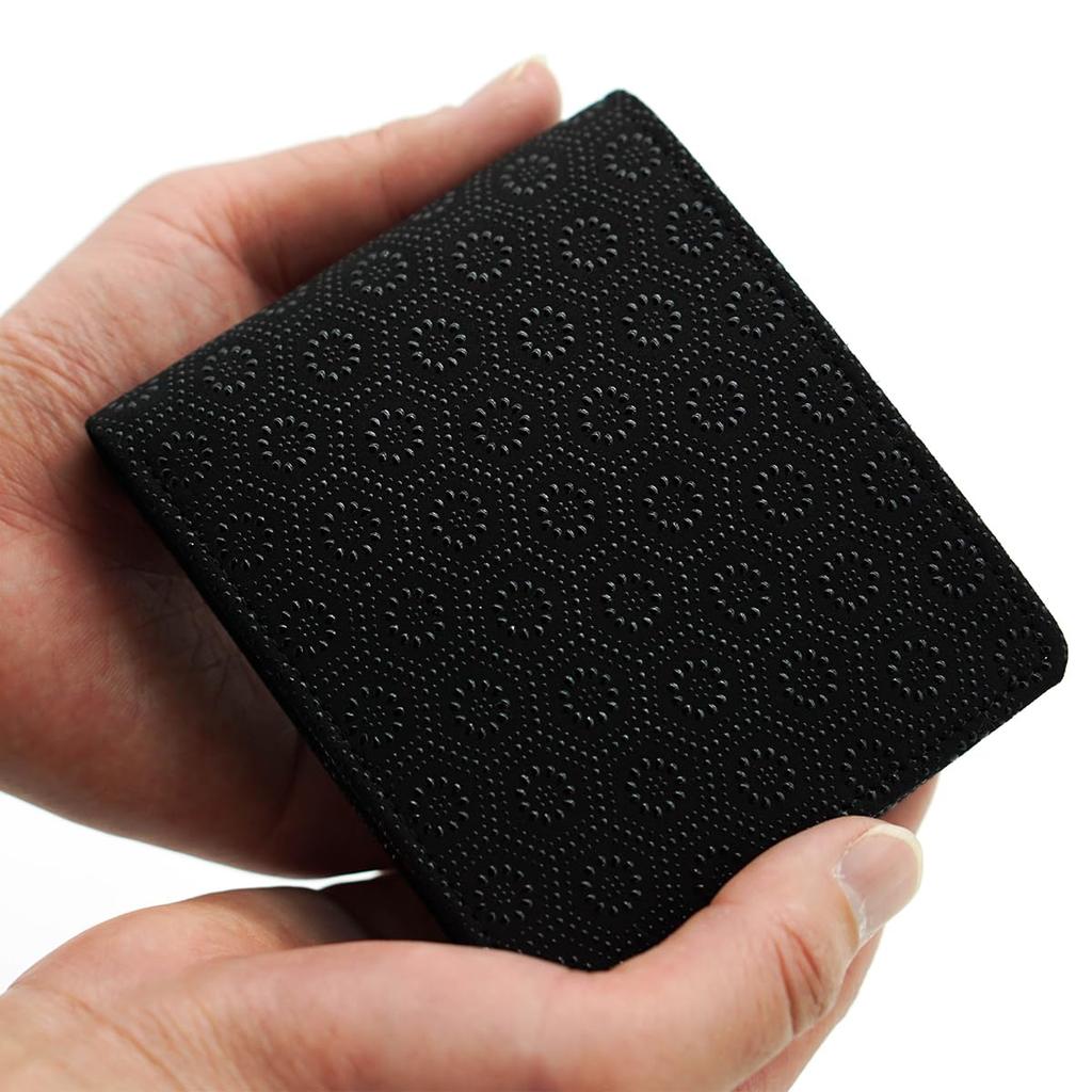 Inden Wallet Coin Case Deerskin Traditional Craft Made in Japan Black with Black Lacquer Tortoiseshell [Indenya] Bi-fold Men's No.2006 ([1-003]