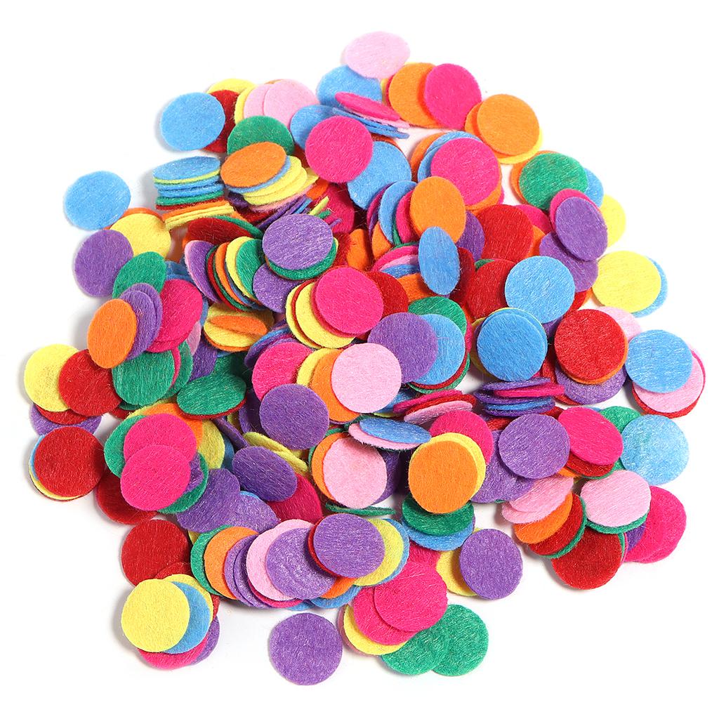 100-300pcs Round Non Woven Felt Circle Pads 15-45mm Colorful Fabric Patches Dots Appliques For DIY Scrapbook Handicrafts Decor