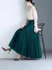 Women's High-Waist Mid-Length Pleated Mesh Skirt
